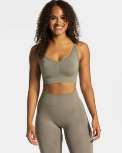 Clearance Brassière Charming Scrunch « kaki » Femme Brassières De Sport