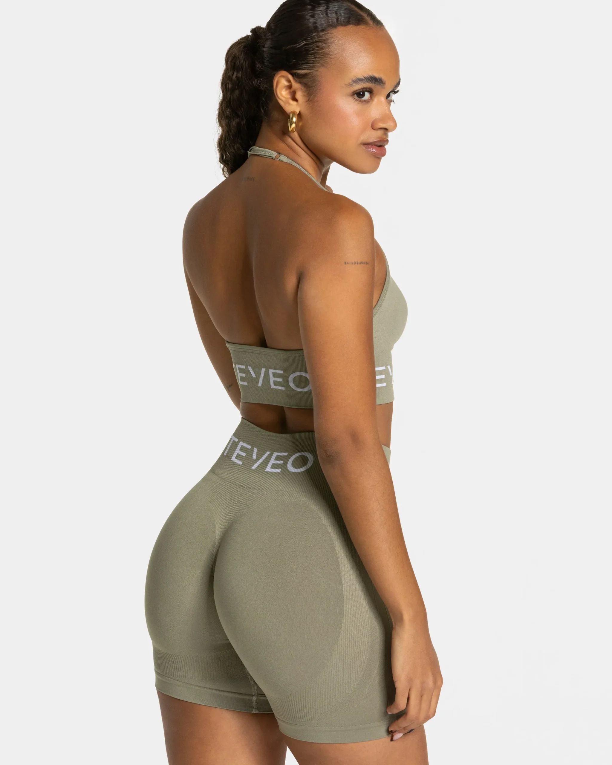Sale Brassière Signature Neckholder « Kaki » Femme Brassières De Sport