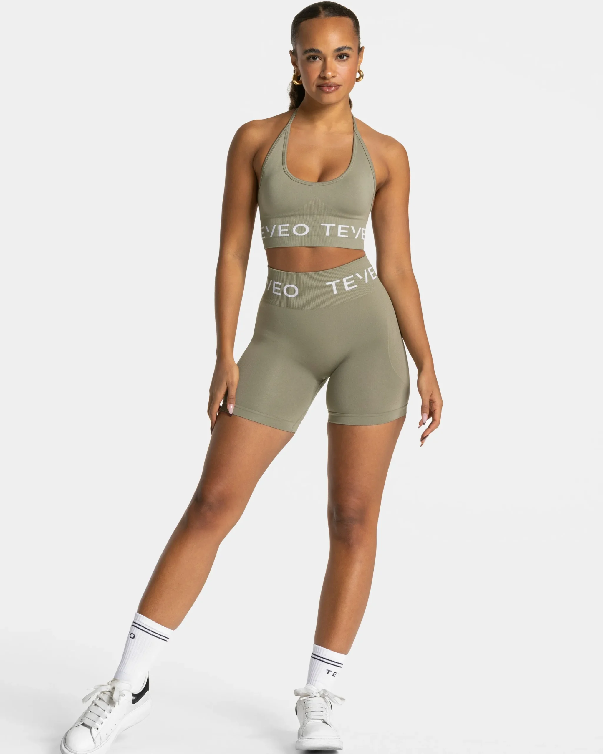 Sale Brassière Signature Neckholder « Kaki » Femme Brassières De Sport