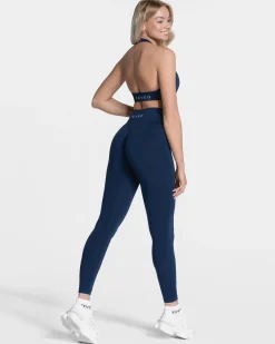 New Brassière Signature Neckholder « bleu foncé » Femme Brassières De Sport
