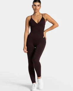 Fashion Combinaison dos en V Covert scrunch Essence « Merlot » Femme Combinaisons