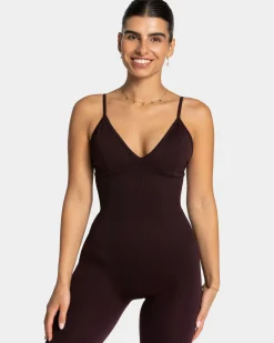Fashion Combinaison dos en V Covert scrunch Essence « Merlot » Femme Combinaisons