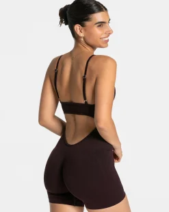 New Combi-short dos en V Covert scrunch Essence « Merlot » Femme Combinaisons