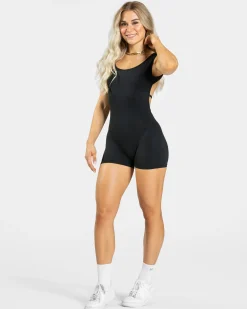 Hot Combi-short Femme Backless « noir » Femme Combinaisons