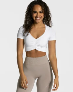 Fashion Crop Top Focus « blanc » Femme Hauts | T-shirts