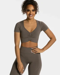 Outlet Crop Top Focus « taupe » Femme Hauts | T-shirts