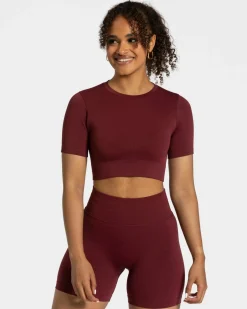 Outlet Crop top Sensation « bordeaux » Femme Hauts | T-shirts