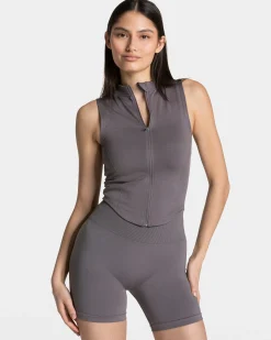 Discount Débardeur zippé Timeless Pro « graphite » Femme Hauts