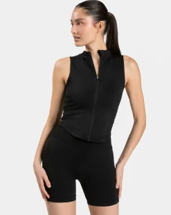 New Débardeur zippé Timeless Pro « noir » Femme Hauts
