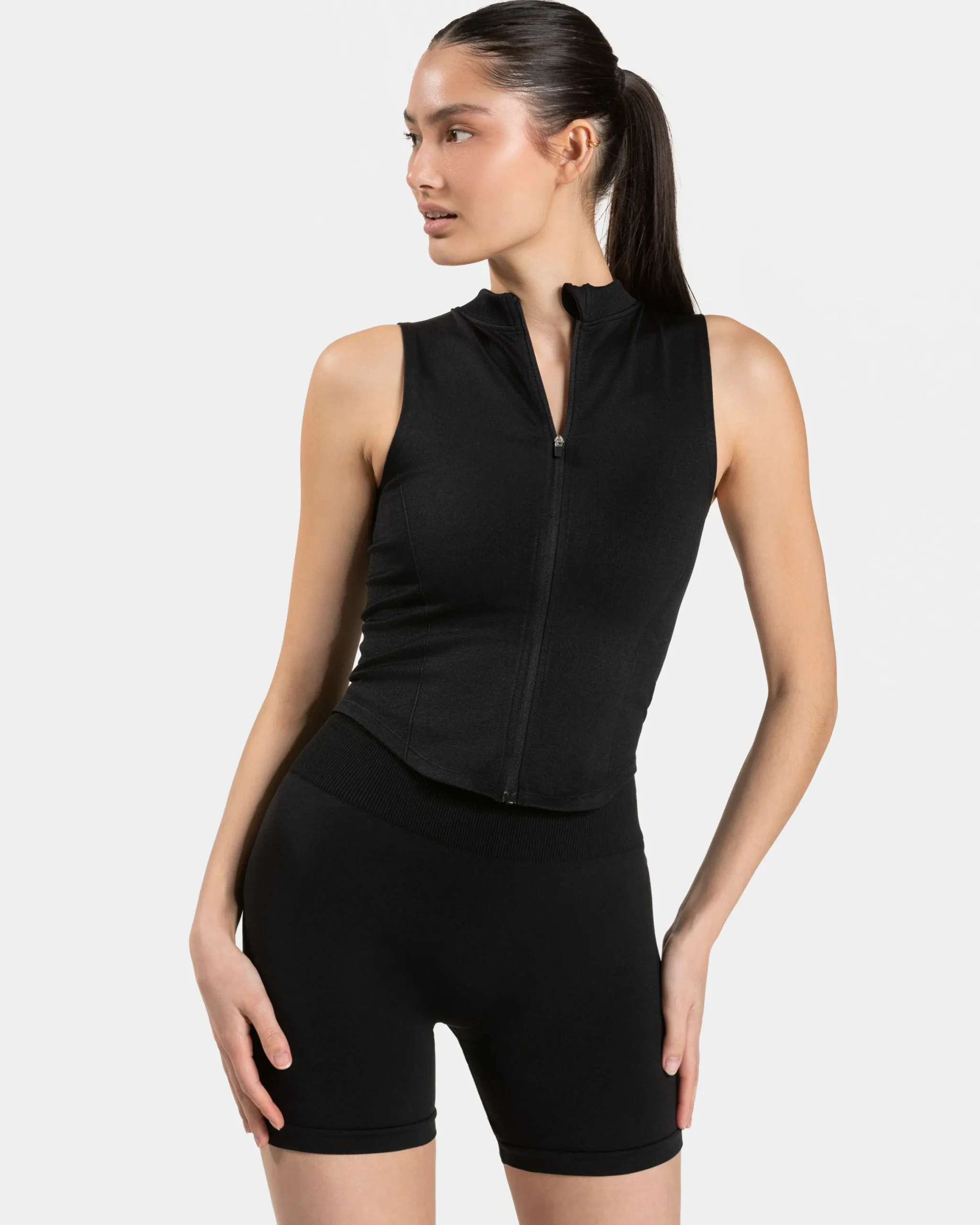 New Débardeur zippé Timeless Pro « noir » Femme Hauts