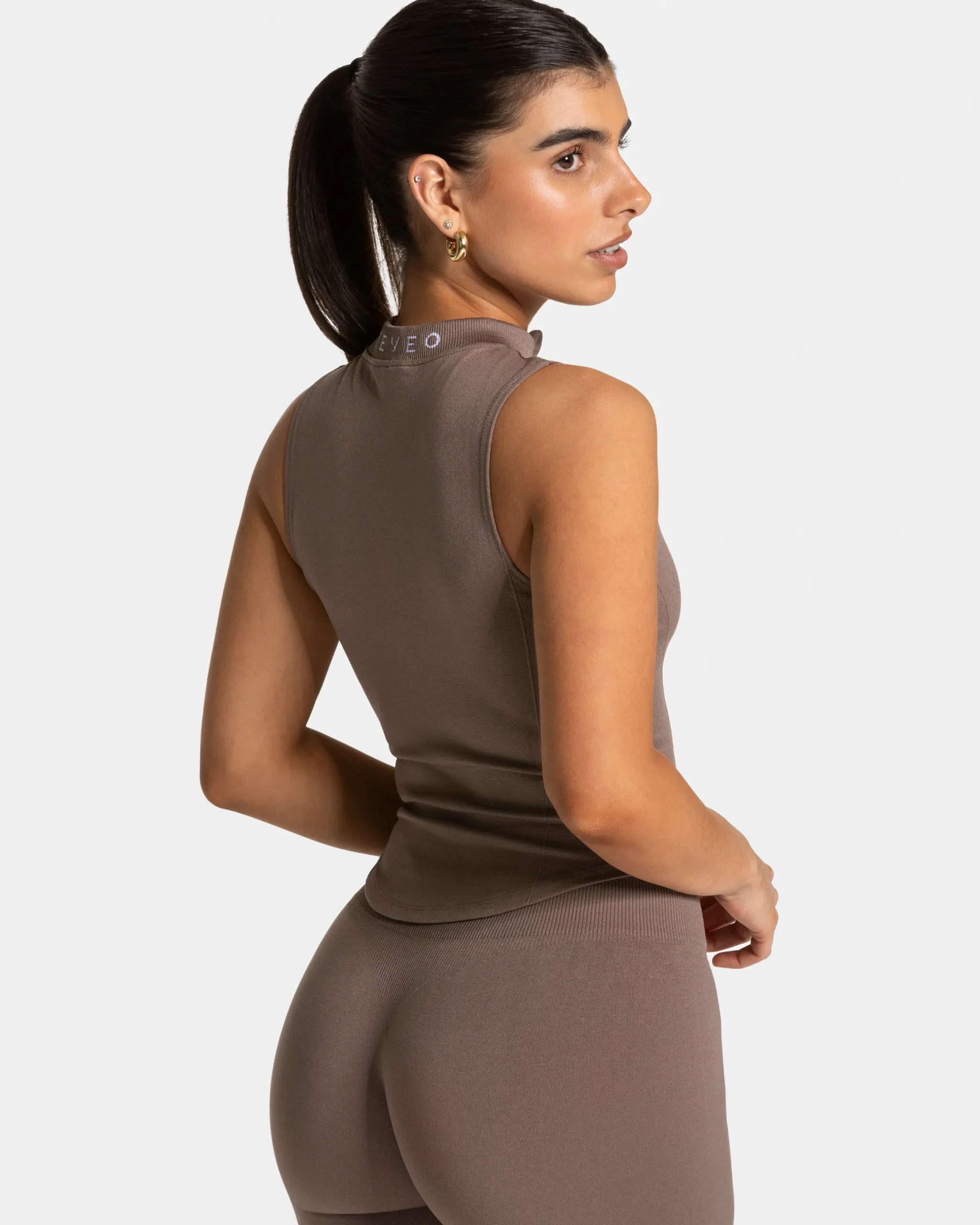 Discount Débardeur zippé Timeless Pro « moka » Femme Hauts