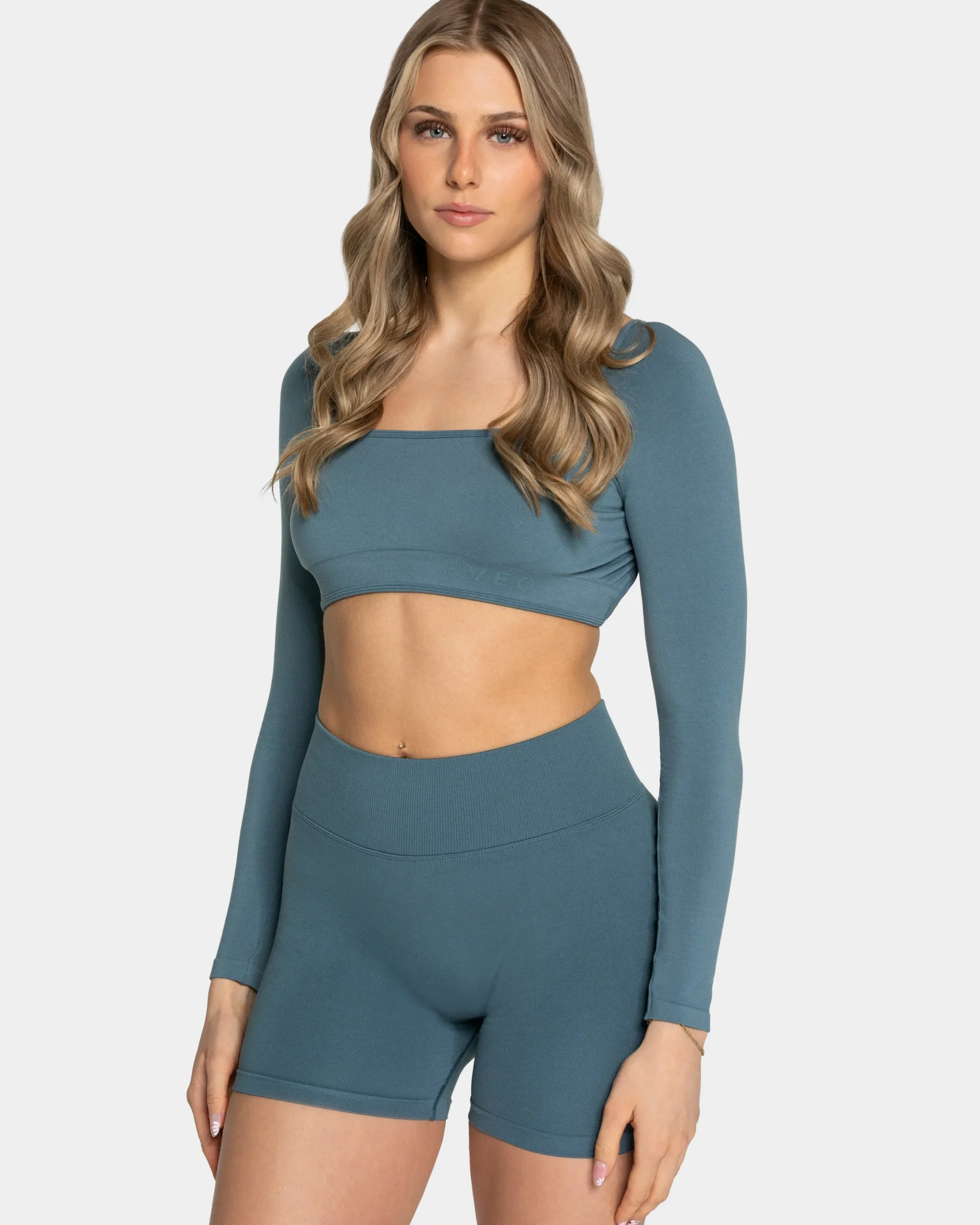 Discount Haut à manches longues Backless Femme « teal » Femme Hauts À Manches Longues