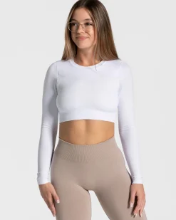 Hot Haut à manches longues Everyday Cut Out « blanc » Femme Hauts À Manches Longues