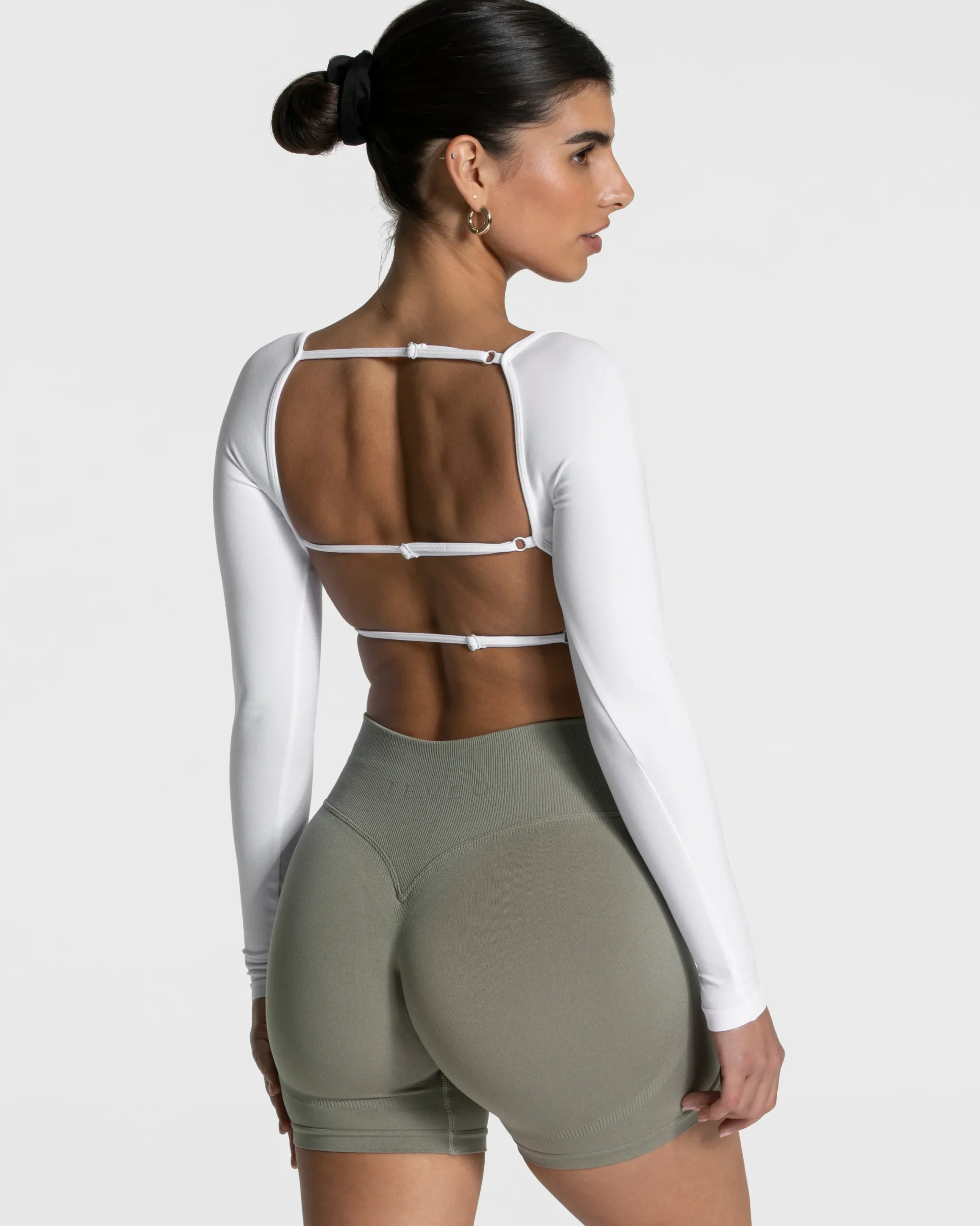 Fashion Haut à manches longues Femme Backless « blanc » Femme Hauts À Manches Longues