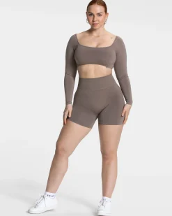 Best Haut à manches longues Femme Backless « moka » Femme Hauts À Manches Longues