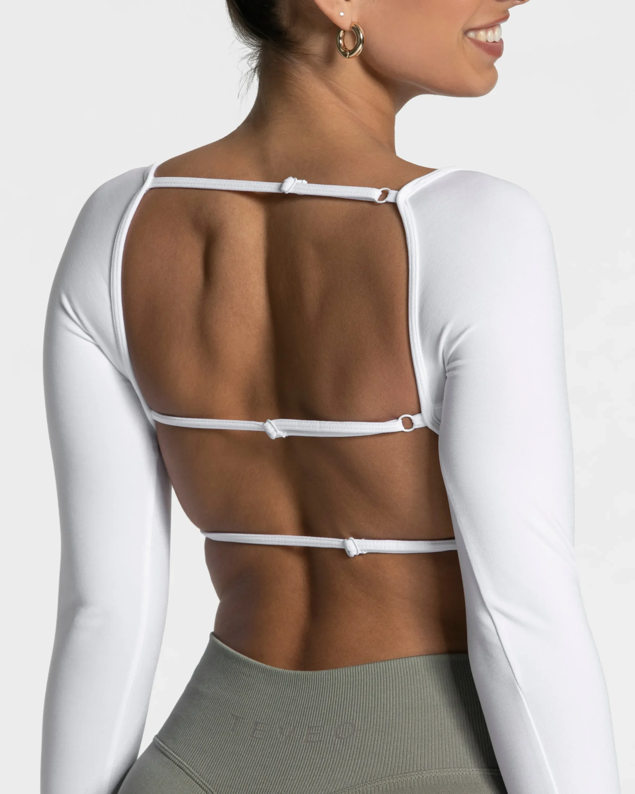 Fashion Haut à manches longues Femme Backless « blanc » Femme Hauts À Manches Longues