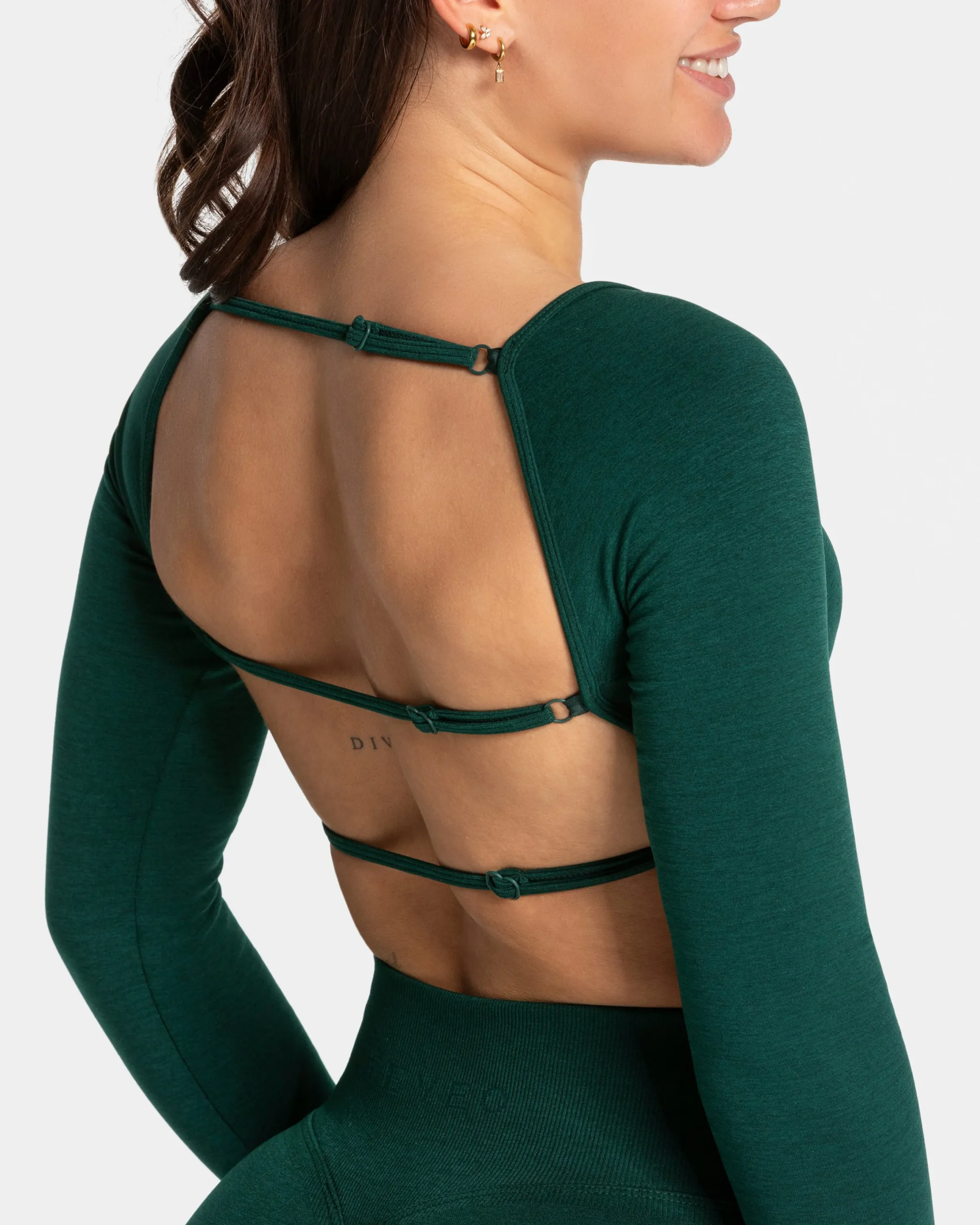 Sale Haut à manches longues Femme Backless « vert foncé » Femme Hauts À Manches Longues