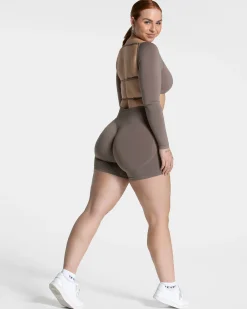 Best Haut à manches longues Femme Backless « moka » Femme Hauts À Manches Longues