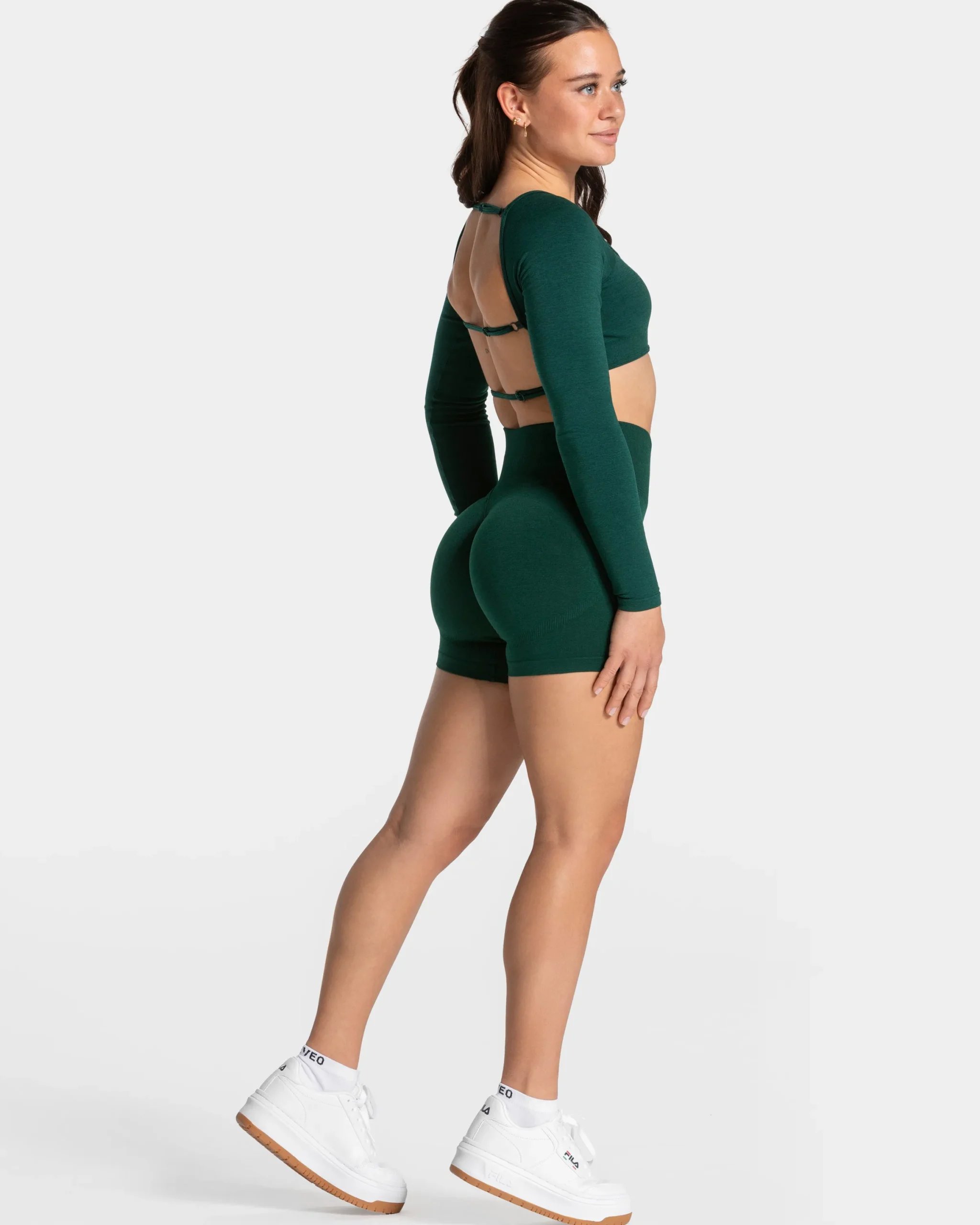 Sale Haut à manches longues Femme Backless « vert foncé » Femme Hauts À Manches Longues