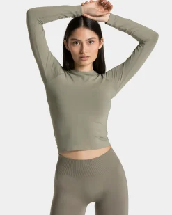 Discount Haut à manches longues Timeless Pro « kaki » Femme Hauts À Manches Longues