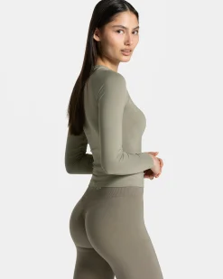 Discount Haut à manches longues Timeless Pro « kaki » Femme Hauts À Manches Longues