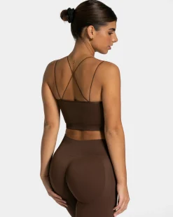 Discount Haut Elegant Strap « marron foncé » Femme Hauts | Brassières De Sport