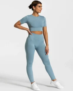 Fashion Legging Sensation « bleu acier » Femme Leggings