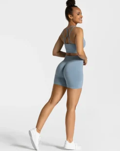 Clearance Short Timeless Scrunch « bleu acier » Femme Shorts