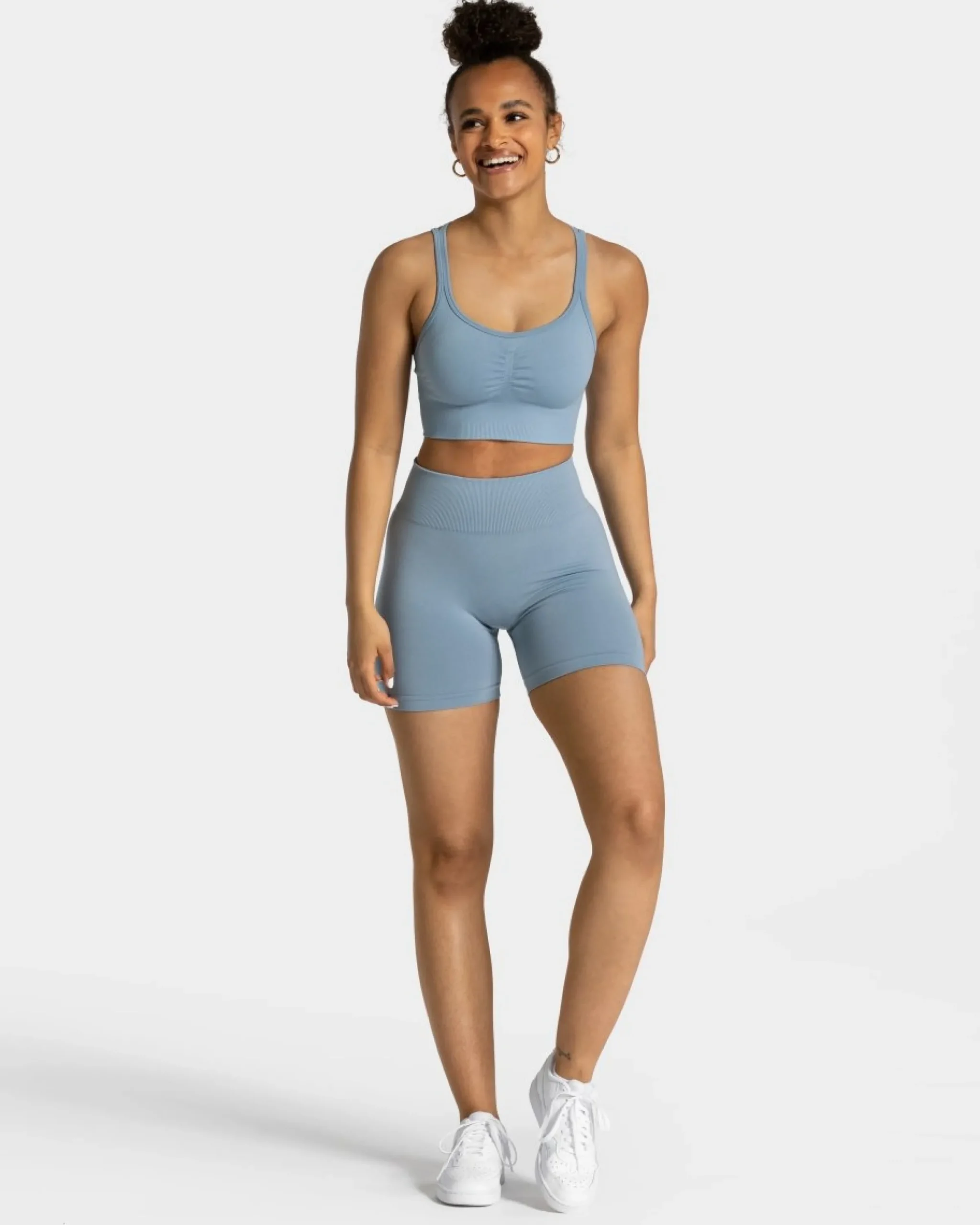 Clearance Short Timeless Scrunch « bleu acier » Femme Shorts