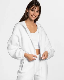 Best Sweat à capuche zippé oversize Iconic « blanc » Femme Sweats À Capuche Et Vestes De Sport