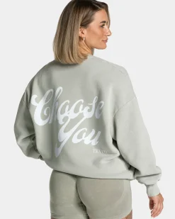 Hot Sweat-shirt Acid oversize « vert sauge » Femme Sweats À Capuche Et Vestes De Sport