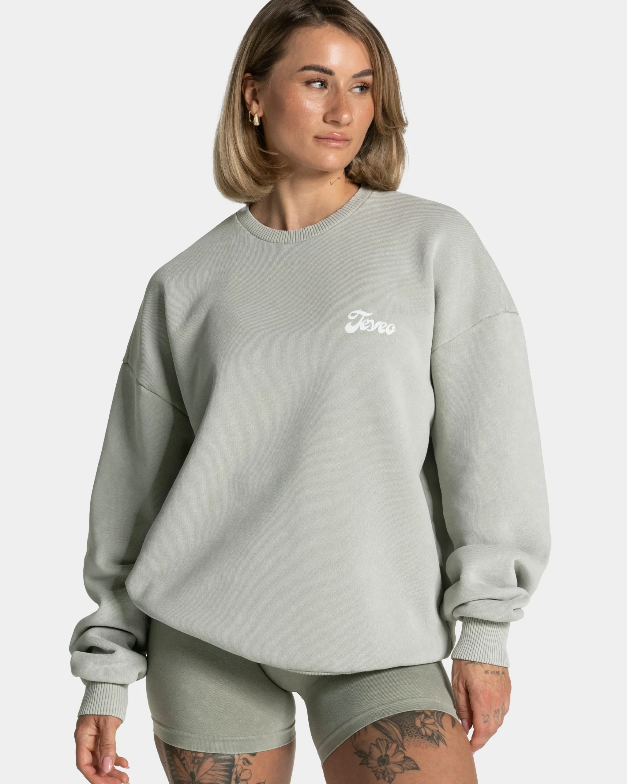 Hot Sweat-shirt Acid oversize « vert sauge » Femme Sweats À Capuche Et Vestes De Sport