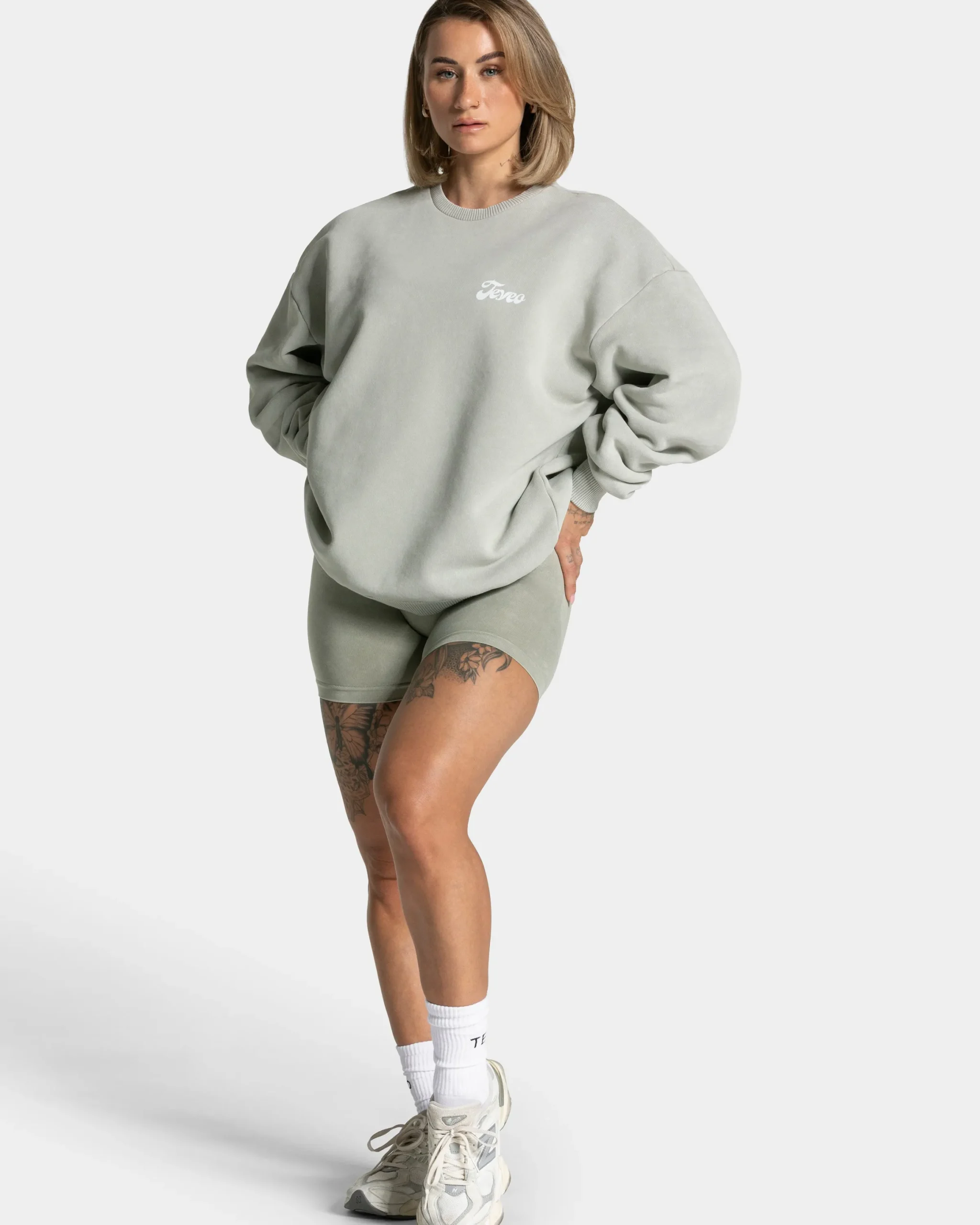 Hot Sweat-shirt Acid oversize « vert sauge » Femme Sweats À Capuche Et Vestes De Sport