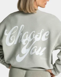Hot Sweat-shirt Acid oversize « vert sauge » Femme Sweats À Capuche Et Vestes De Sport