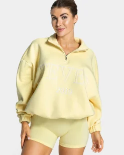 Outlet Sweat-shirt demi-zippé Femme « jaune » Femme Sweats À Capuche Et Vestes De Sport