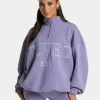 Clearance Sweat-shirt demi-zippé Femme « lavande » Femme Sweats À Capuche Et Vestes De Sport
