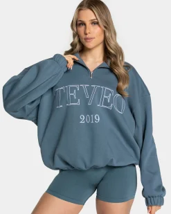 Best Sweat-shirt demi-zippé Femme « teal » Femme Sweats À Capuche Et Vestes De Sport