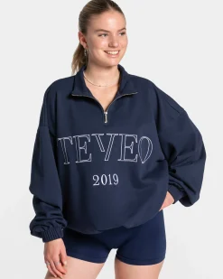 Best Sweat-shirt demi-zippé Femme « bleu foncé » Femme Sweats À Capuche Et Vestes De Sport