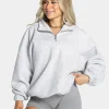Discount Sweat-shirt demi-zippé Femme « gris clair » Femme Sweats À Capuche Et Vestes De Sport