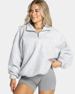 Discount Sweat-shirt demi-zippé Femme « gris clair » Femme Sweats À Capuche Et Vestes De Sport