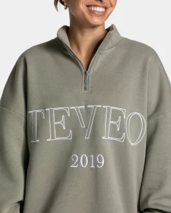 Hot Sweat-shirt demi-zippé Femme « kaki » Femme Sweats À Capuche Et Vestes De Sport