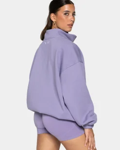 Clearance Sweat-shirt demi-zippé Femme « lavande » Femme Sweats À Capuche Et Vestes De Sport
