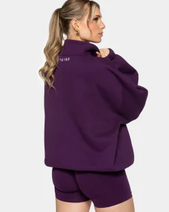 Discount Sweat-shirt demi-zippé Femme « aubergine » Femme Sweats À Capuche Et Vestes De Sport