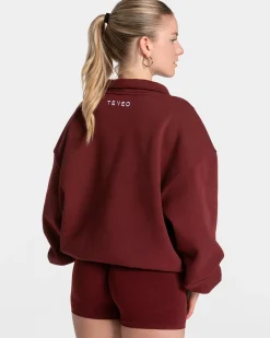 Clearance Sweat-shirt demi-zippé Femme « bordeaux » Femme Sweats À Capuche Et Vestes De Sport