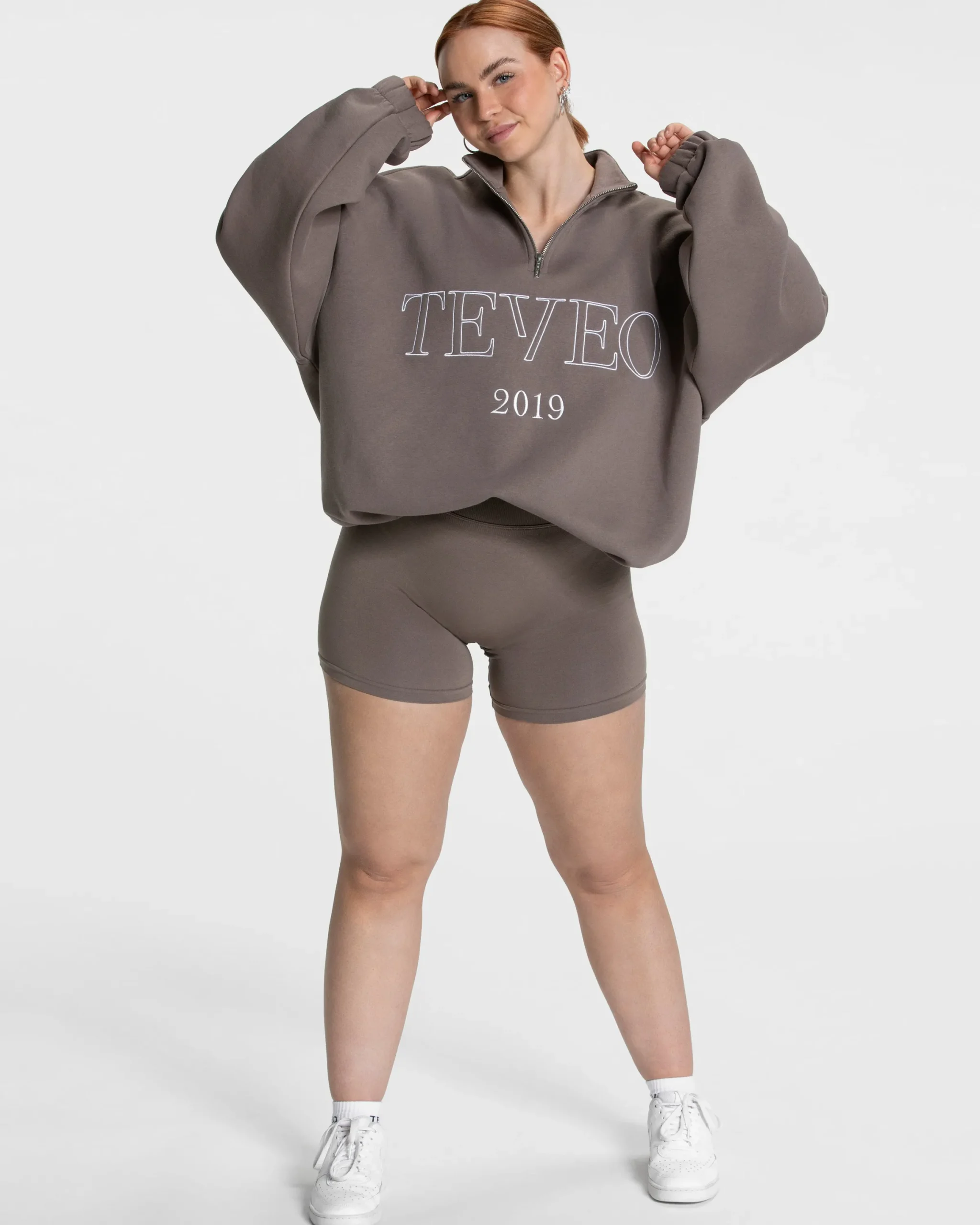 Online Sweat-shirt demi-zippé Femme « kaki » Femme Sweats À Capuche Et Vestes De Sport