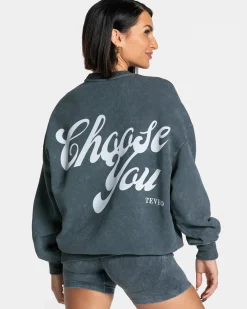Fashion Sweat-shirt oversize Acid « bleu marine » Femme Sweats À Capuche Et Vestes De Sport