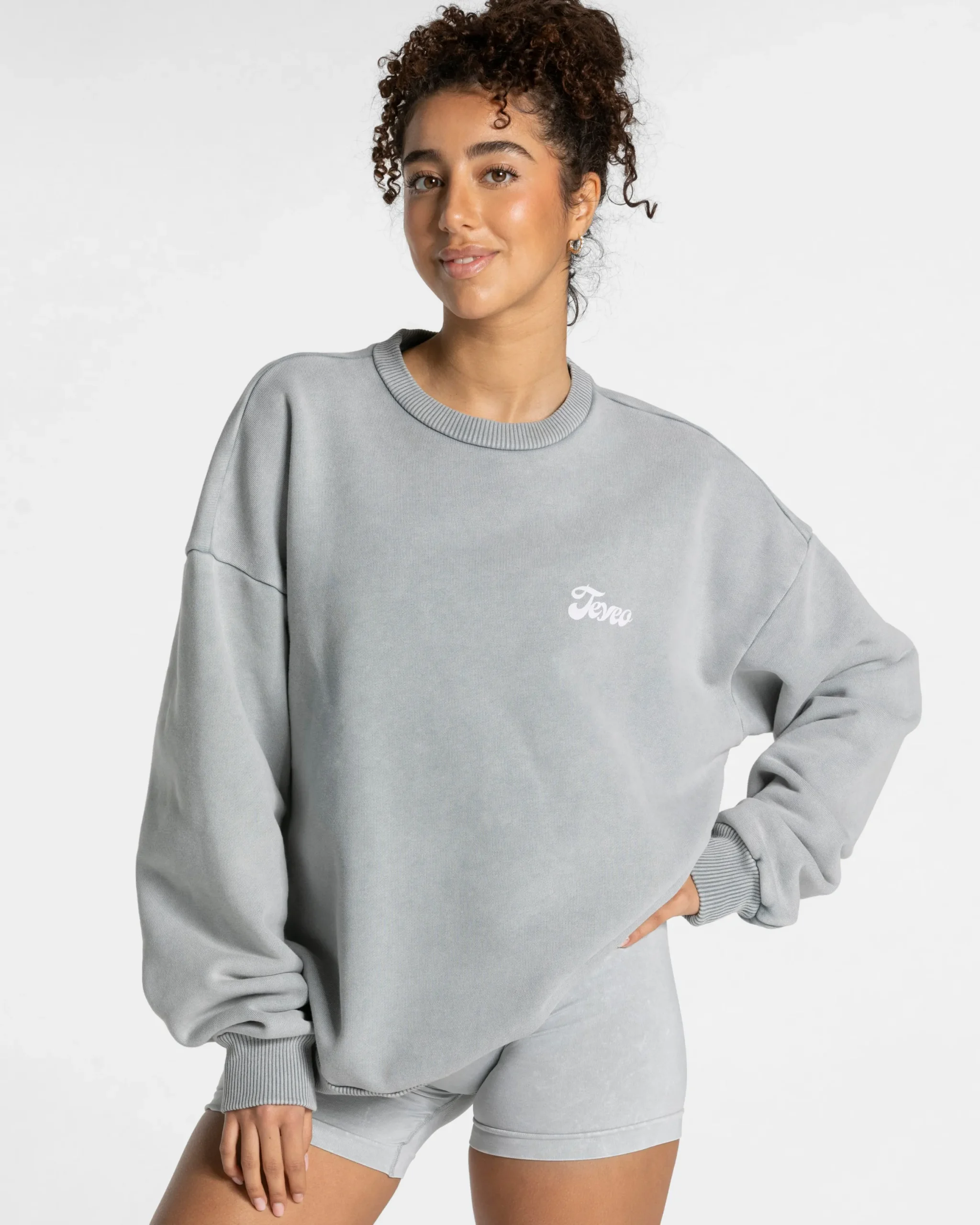 Hot Sweat-shirt oversize Acid « gris clair » Femme Sweats À Capuche Et Vestes De Sport