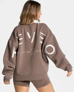Discount Sweat-shirt oversize Signature « Moka » Femme Sweats À Capuche Et Vestes De Sport