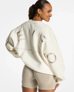 Sale Sweat-shirt oversize Signature « Latte » Femme Sweats À Capuche Et Vestes De Sport