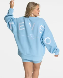 Hot Sweat-shirt oversize Signature « Ice Blue » Femme Sweats À Capuche Et Vestes De Sport